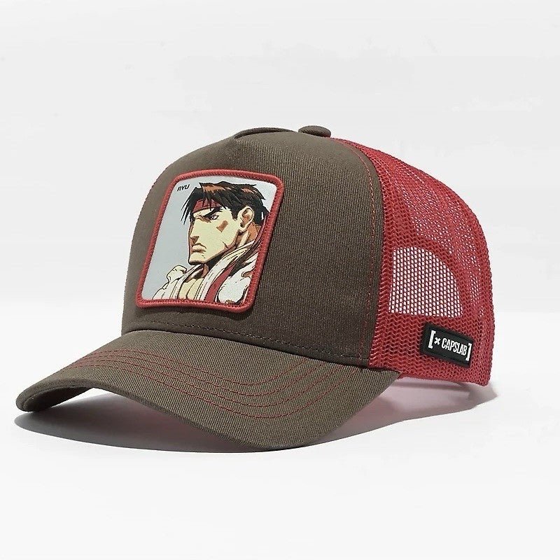 CAPSLAB x Street Fighter Ryu Trucker Hat Snapback Mesh Anime Cap